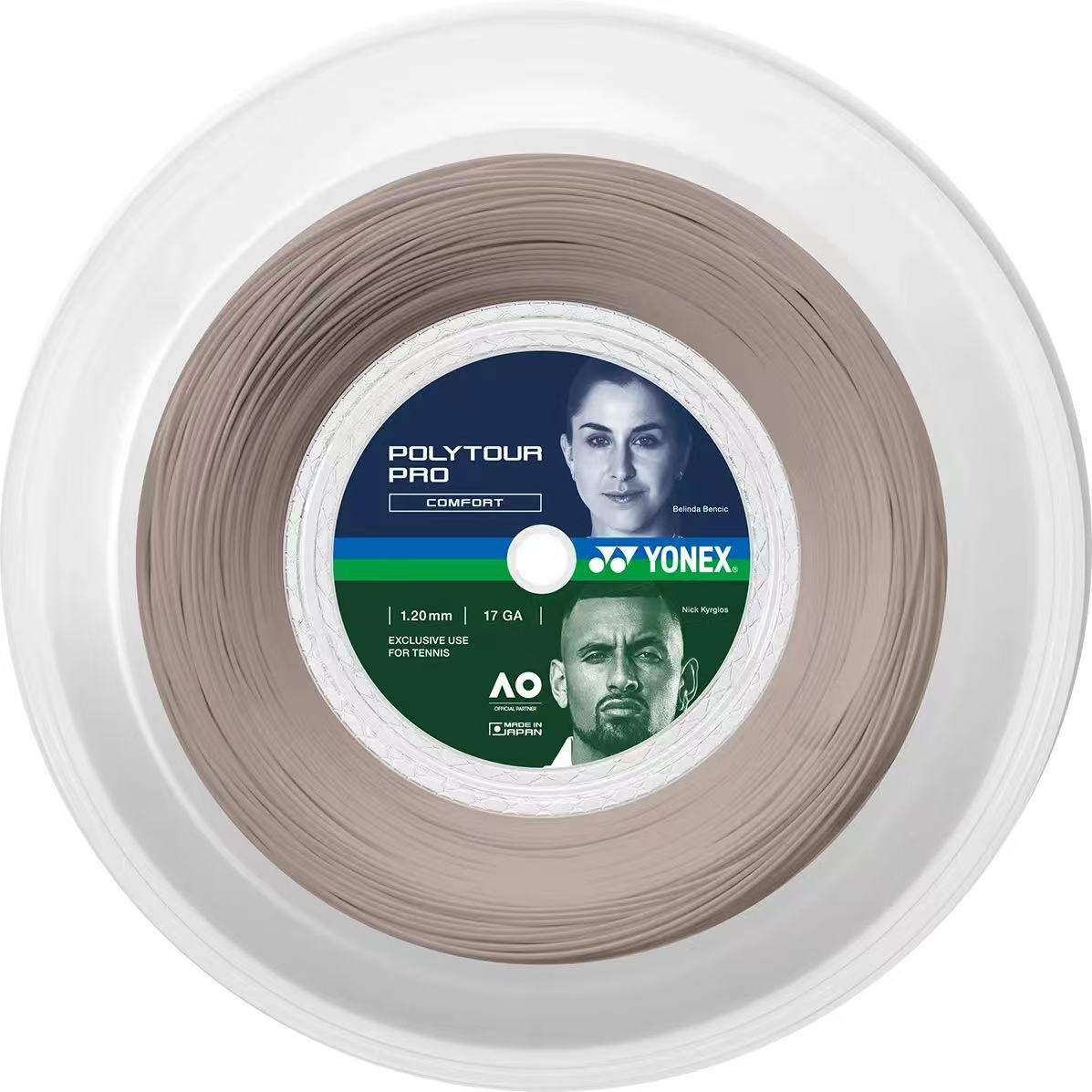 Yonex Tennis String Poly Tour Pro 120 /125 200M Reel Warm Gray