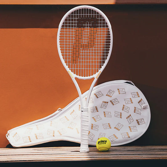Prince Heritage 100 Limited Edition 275G 4 1/4  Racquet White Frame with Limited Cover