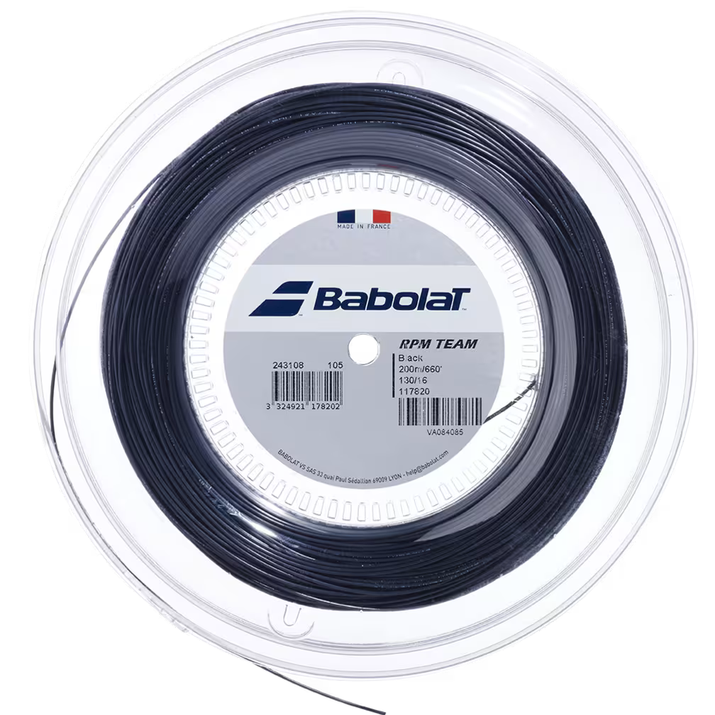 BabolaT RPM TEAM 1.30/16 Tennis String 200m REEL Black