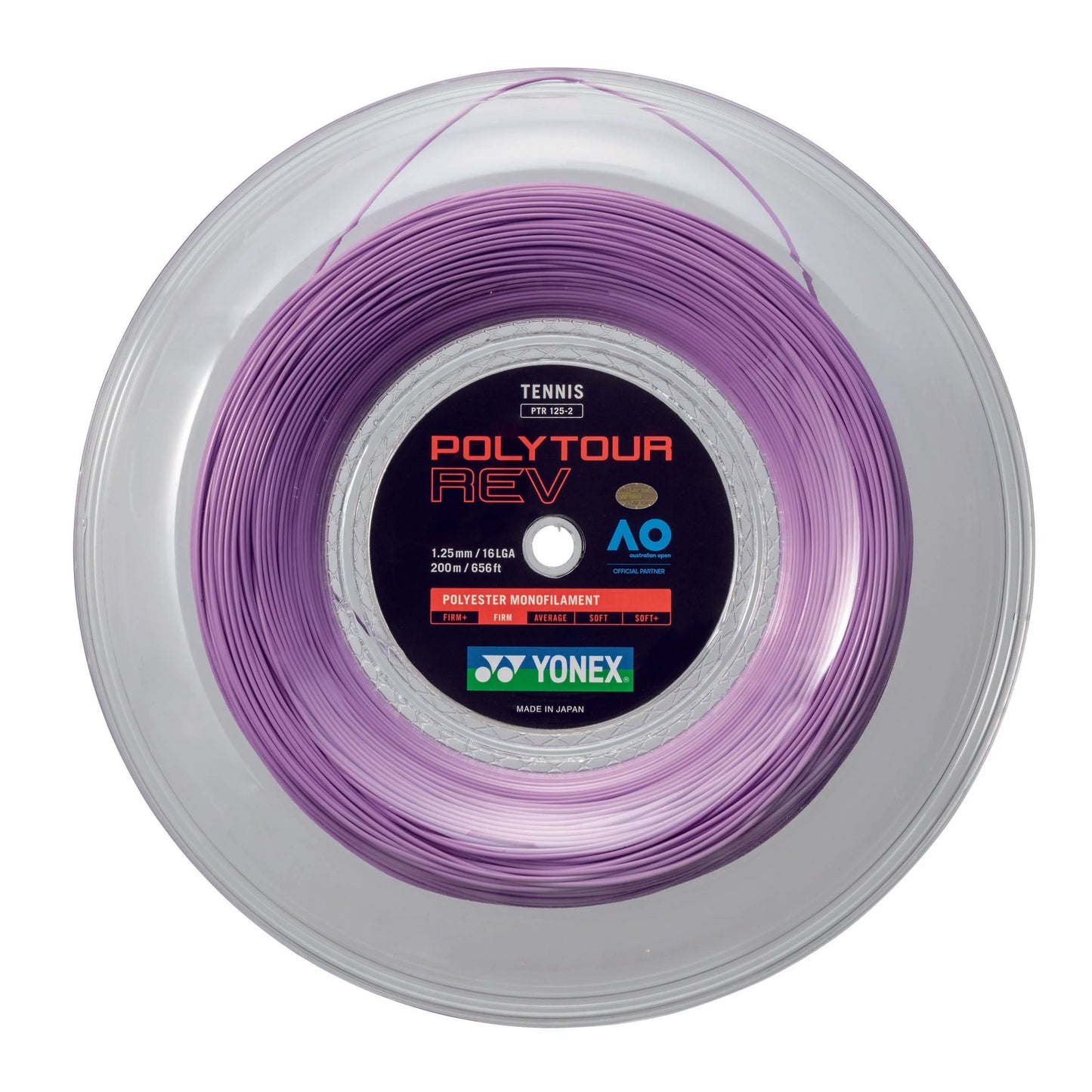Yonex Tennis String POLY TOUR REV 125 200M Reel Purple PTR 125 Made in Japan