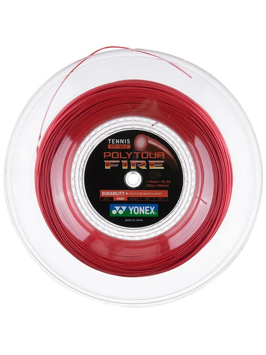 Yonex Tennis String POLY TOUR Fire 1.25 200M Reel Red PTF125 Made in Japan