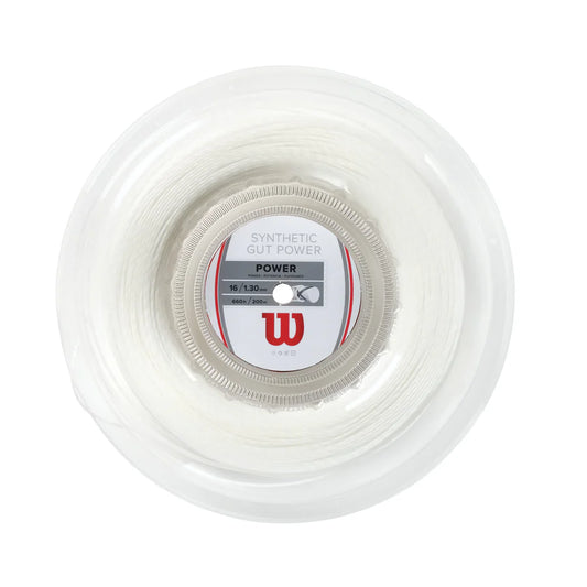 WILSON SYNTHETIC GUT POWER 16 TENNIS STRING 200M REEL WHITE