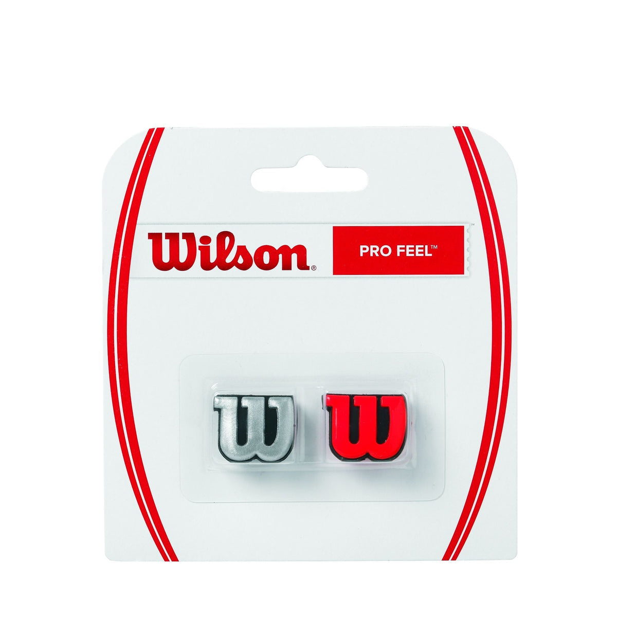 Wilson "W" Pro Feel Tennis Racket Dampener Silver/Red