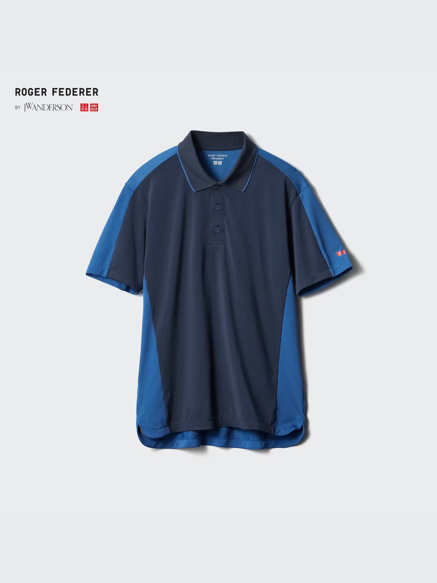 UNIQLO Roger Federer by JW ANDERSON DRY-EX Short Sleeve Polo Shirt Navy Size M
