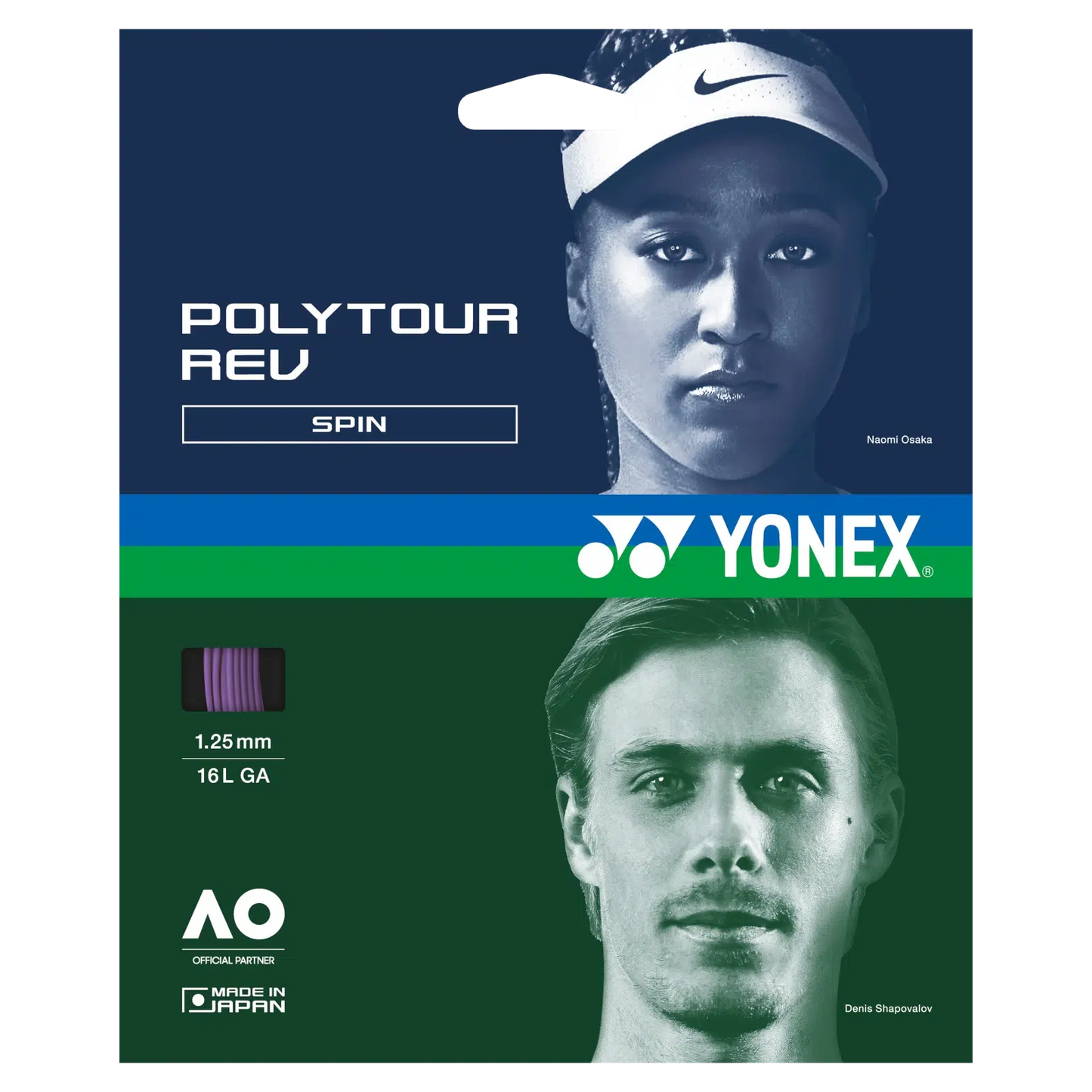 Yonex POLYTOUR REV 120/125 Tennis string 12M Set Purple