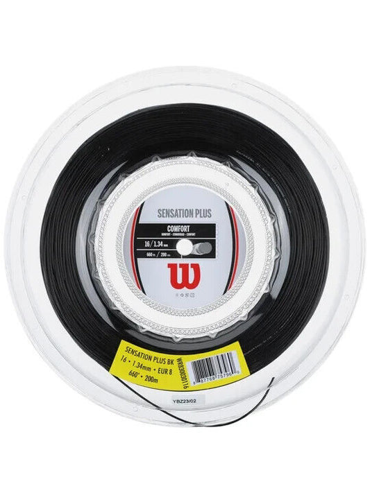 WILSON SENSATION PLUS 16/1.34mm TENNIS STRING 200M Reel Black