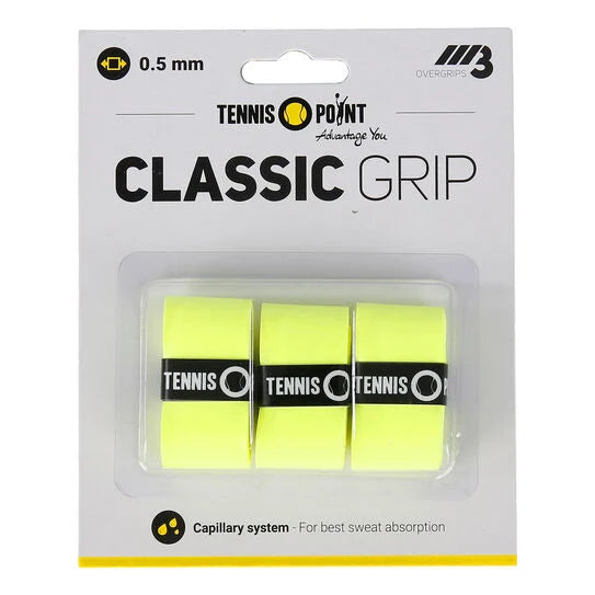 Tennis-Point Classic Grip 3 Pack Yellow