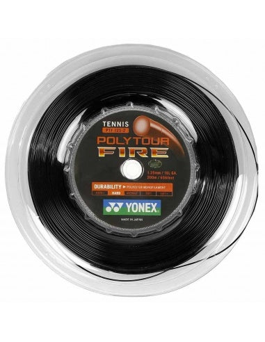 Yonex Tennis String POLY TOUR Fire 1.25 200M Reel Black PTF125 Made in Japan