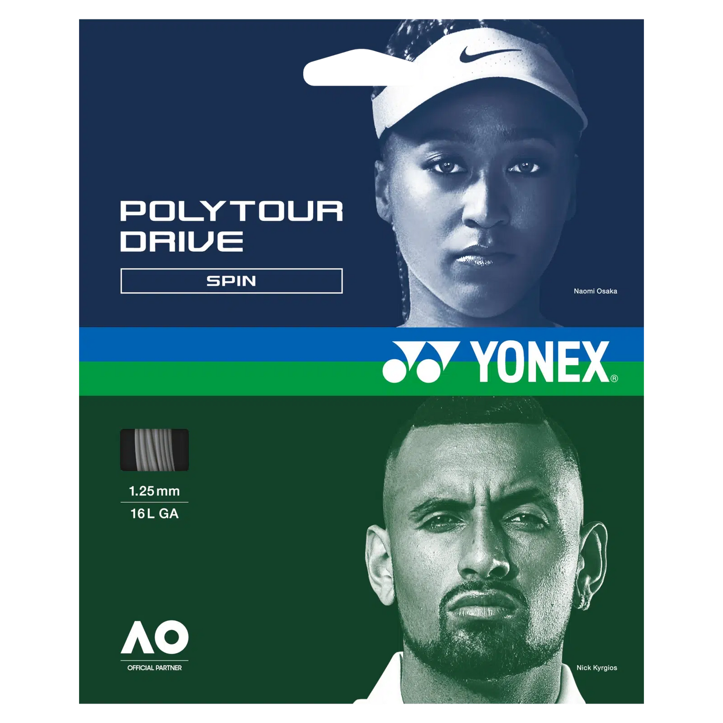 Yonex POLYTOUR DRIVE 125 16L 12M set Tennis String Silver