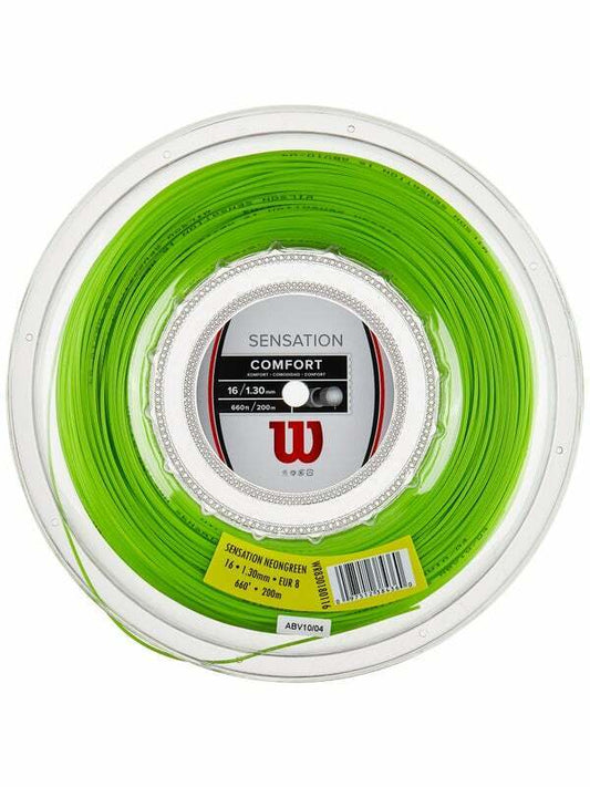 Wilson Sensation 16G/1.3MM Tennis string 200M REEL NEON GREEN