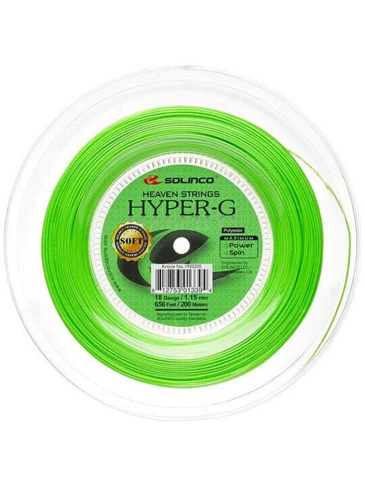 Solinco HYPER-G Soft  1.15mm/18 200M ReelTennis String Green 1920205