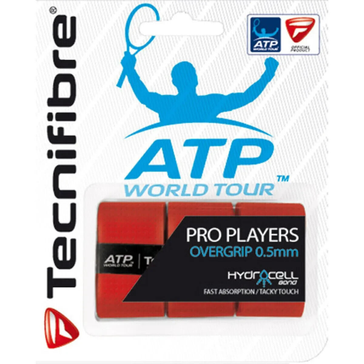 Tecnifibre Pro Players 0.5mm Tennis Overgrip 3 pack Red Taycky Touch