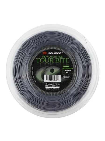Solinco Tour Bite  1.20mm/17 200M Reel Tennis String Silver