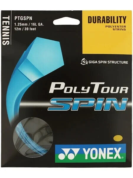 Yonex Poly Tour SPIN 125/16L  12m Set  Cobalt Blue (060) Made in Japan