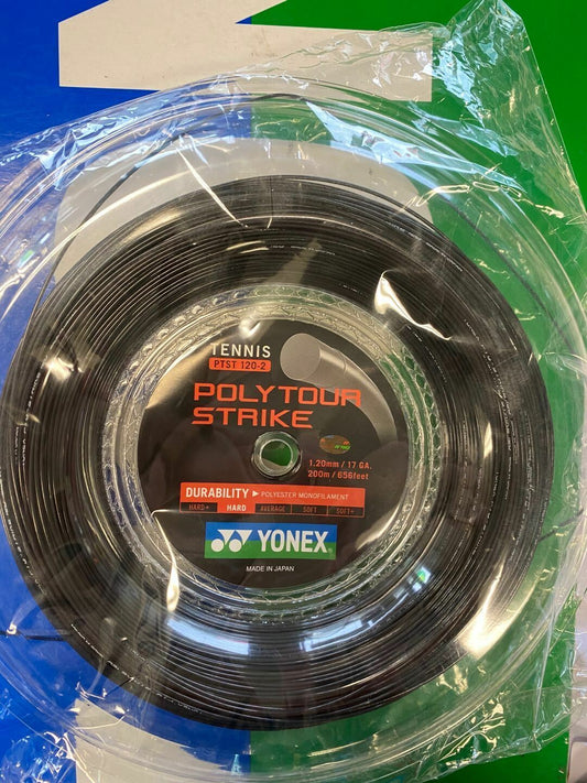 Yonex Tennis String POLY TOUR STRIKE 120 Black 200M Reel   Made in Japan