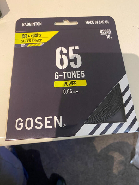 Gosen G-Tone5 65 Badminton String SET(10M)super sharp  black Made in Japan