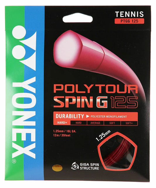 Yonex Poly Tour SPIN G 125 1.25/16L  12m Set  DARK RED (239) Made in Japan