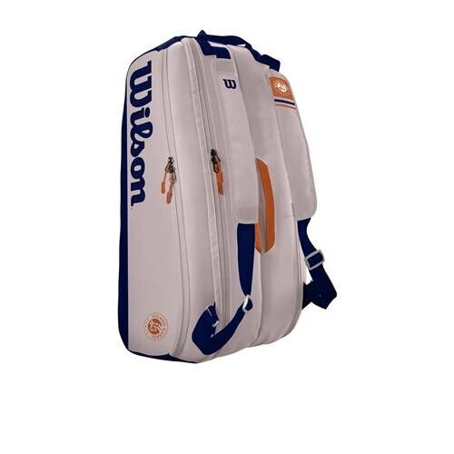 WILSON ROLAND GARROS PREMIUM 9 PACK RACQUET BAG OYSTER/NAVY WR8012601001