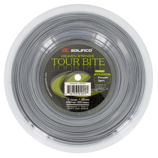Solinco Tour Bite 1.30mm/16  200M Reel Tennis String Silver 1920029