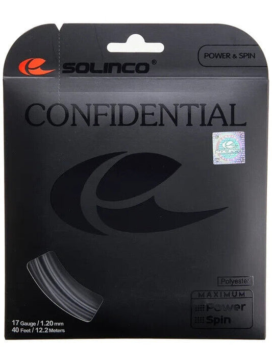 Solinco Confidential 1.20mm/17  12.2M Set Tennis String Dark Silver