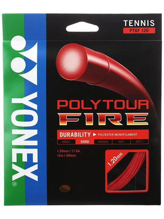 Yonex POLY TOUR Fire 120 Tennis string 12M Set Red Made in Japan