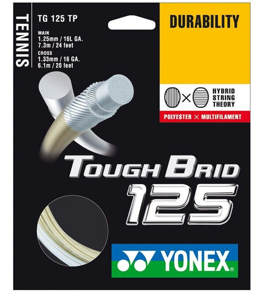 Yonex Tough Brid 125 Hybrid Tennis String  7.3M+6.1M  Made in Japan White