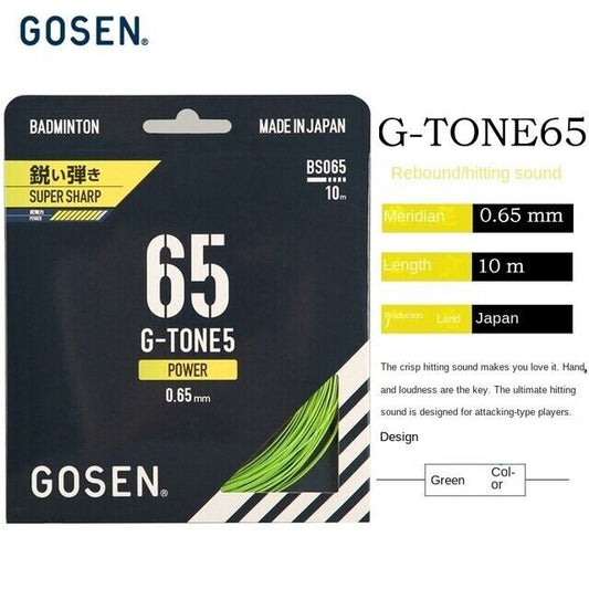 Gosen G-Tone5 65 Badminton String SET(10M)super sharp  Lime Made in Japan