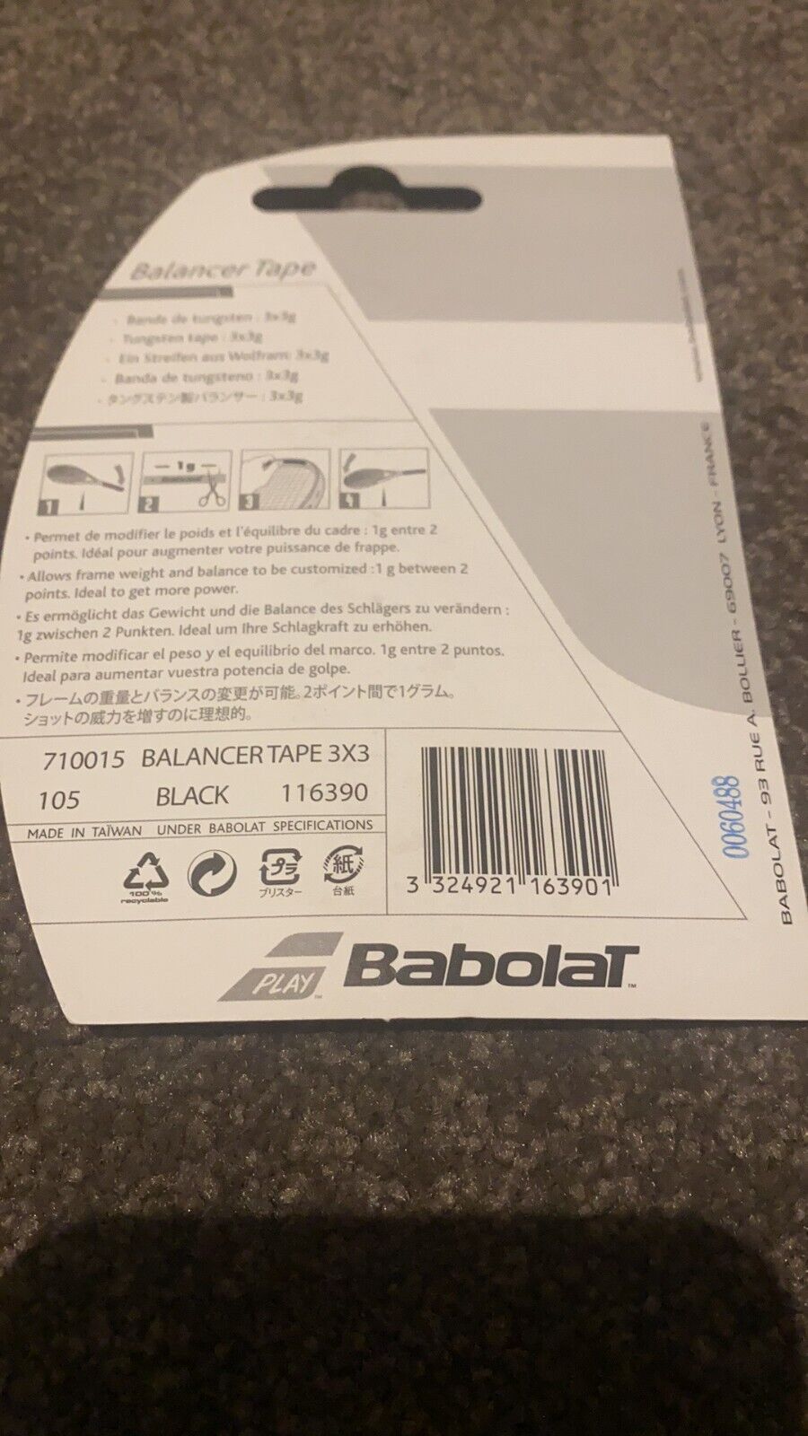 Babolat Balancer Tape 3 x 3 G Black