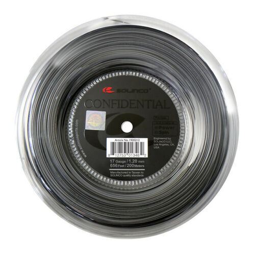 Solinco Confidential 1.15mm/18 200M Reel Tennis String Dark Silver 1920213