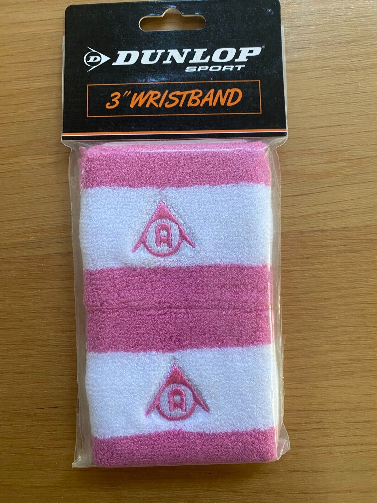 Dunlop Pair 3 Inch Tennis Wrist Bands Pink white Super absorbent