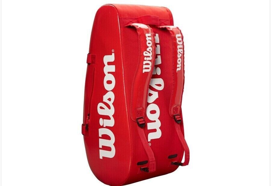 New Wilson SUPER TOUR 2 COMP Large 9 Tennis Racquet Bag WRZ840809 Red (2019)