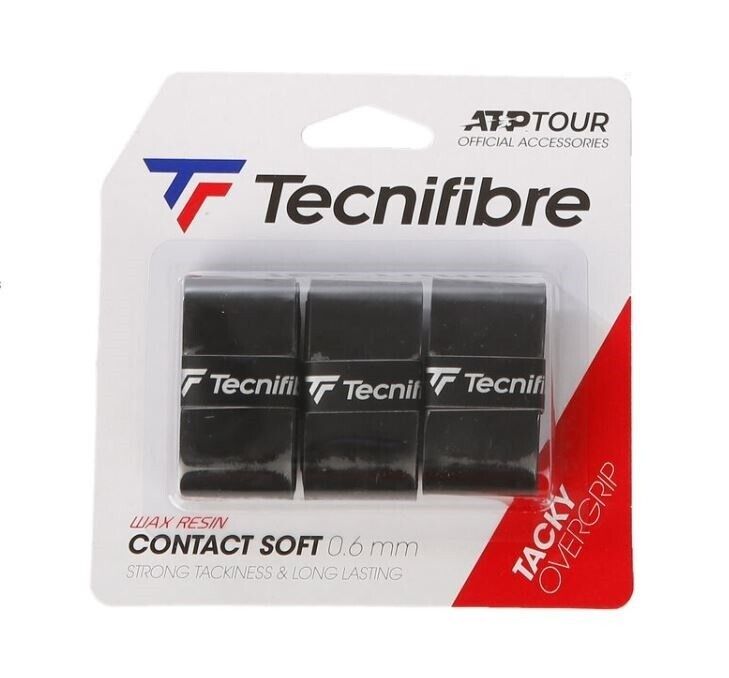 Tecnifibre Contact Soft 0.6mm Overgrip Strong Tackiness Long Lasting 3 PK