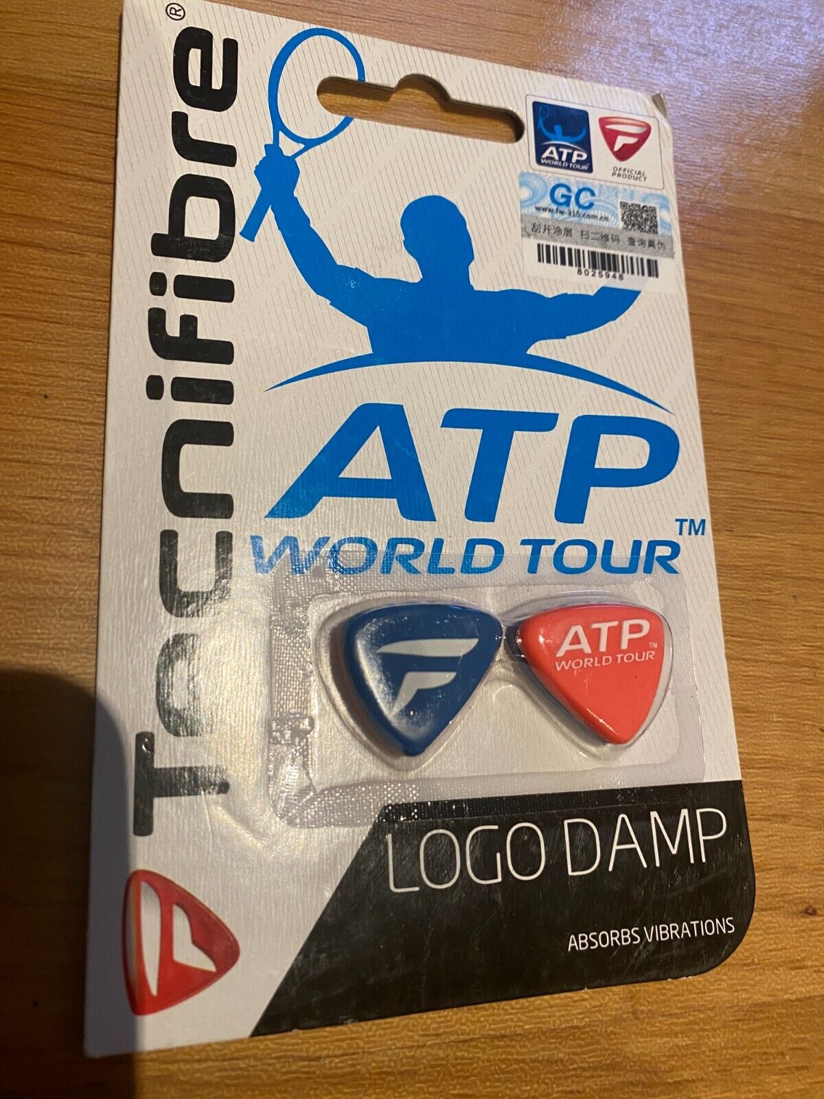Tecnifibre Logo Damp Dampener 2 Pack ABSORBS VIBRATIONS Blue/Red
