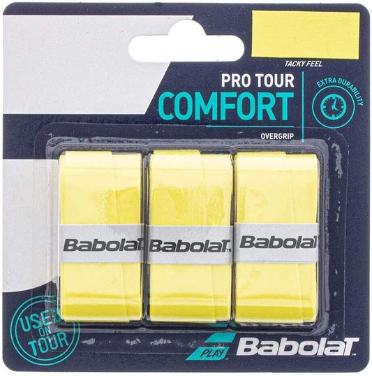 Babolat Pro Tour Comfort 3 Pack OVERGRIP Tacky Feel Yellow