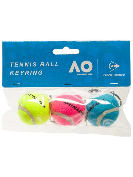 Dunlop Australian Open Tennis Ball Key Ring 3 pack
