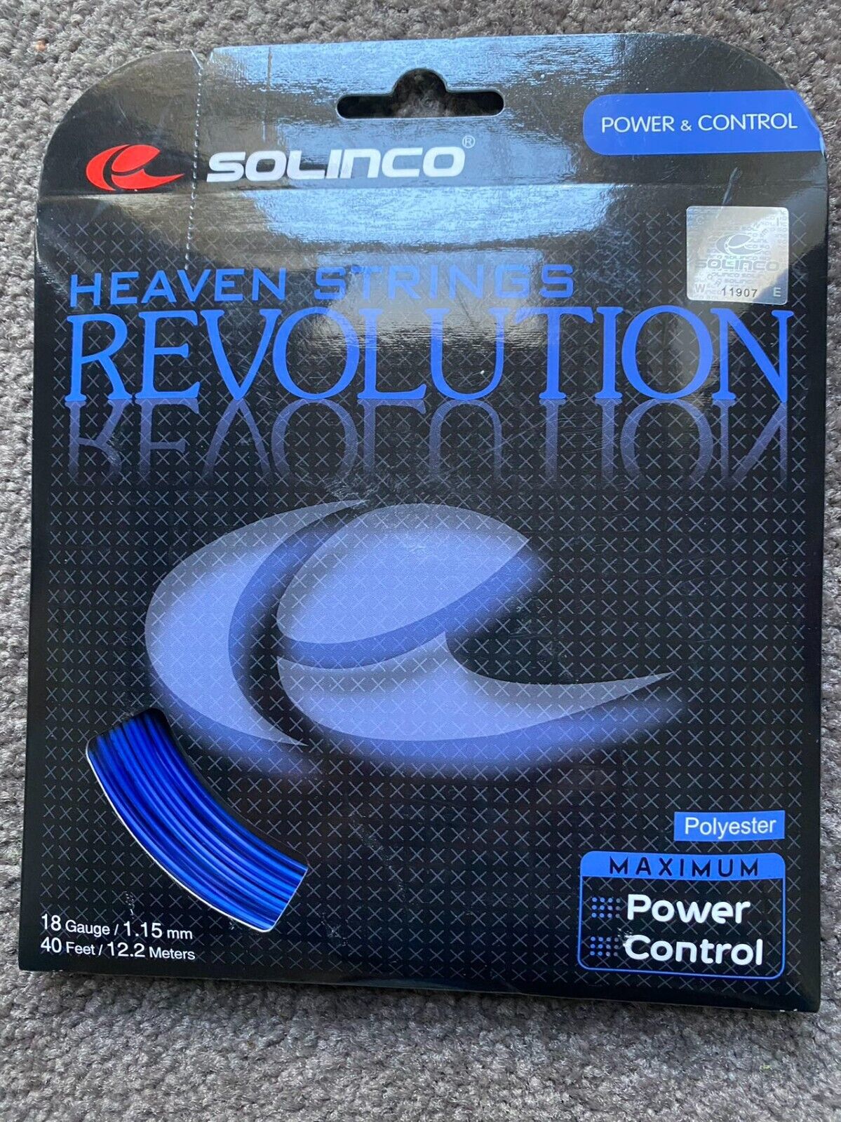Solinco Revolution  1.15mm/18  12.2M Set Tennis String Blue