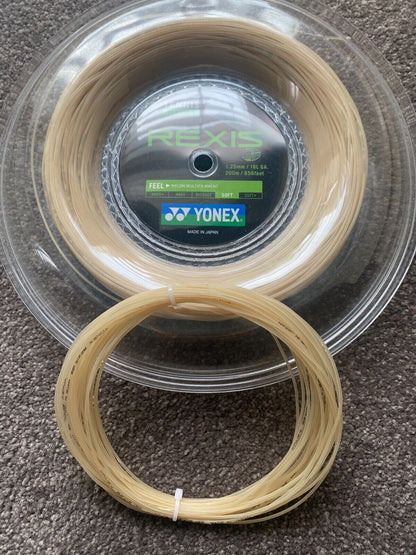 Yonex REXIS  125 Tennis string 12M Set OFF White  Cut Of Reel