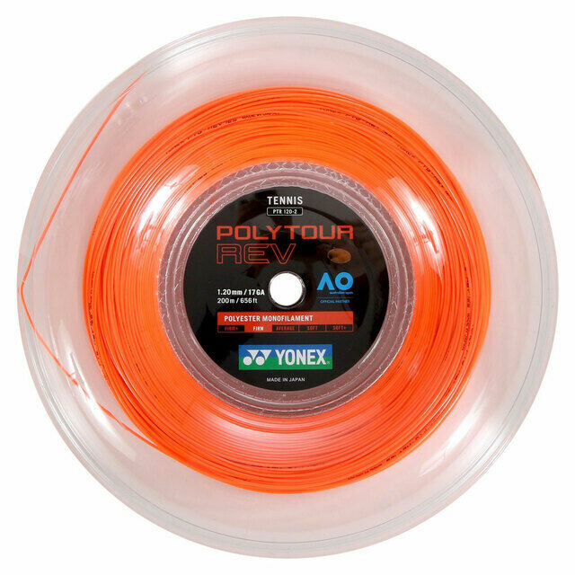 Yonex Tennis String POLY TOUR REV 120 200M Reel Orange PTR 120 Made in Japan