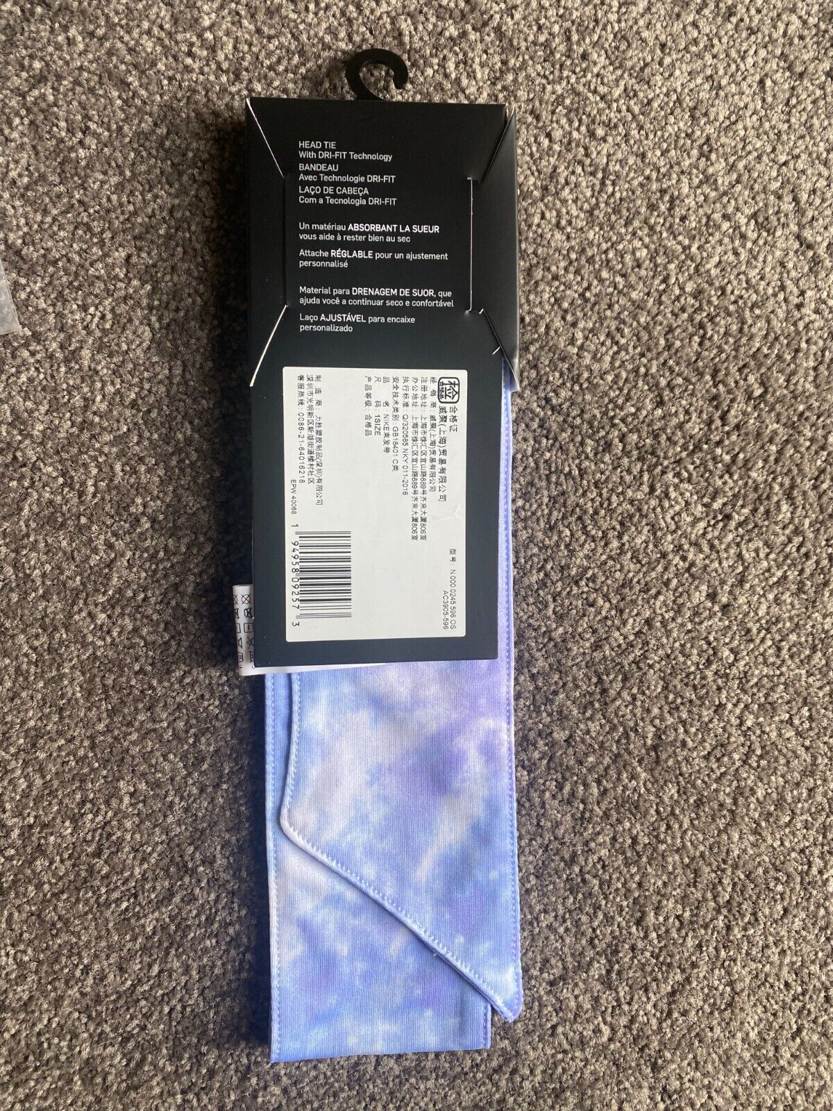 Headband Nike Dri-Fit Tie Printed Reversible Lilac N0000245596 OS