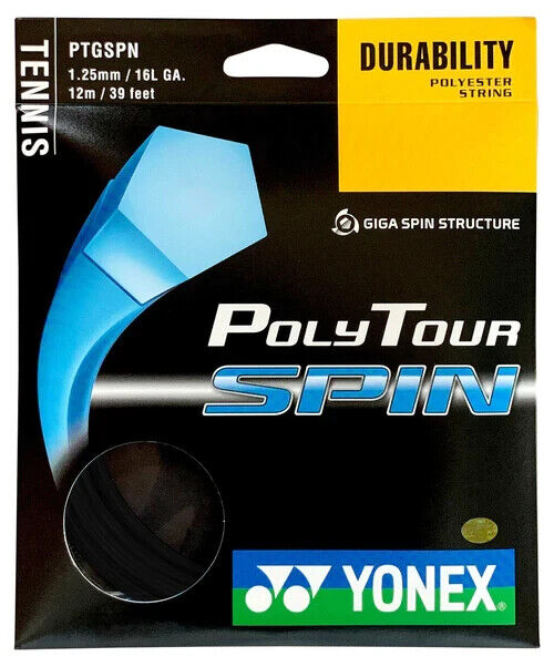 Yonex Poly Tour SPIN 125/16L 12m Set Black (007) Made in Japan