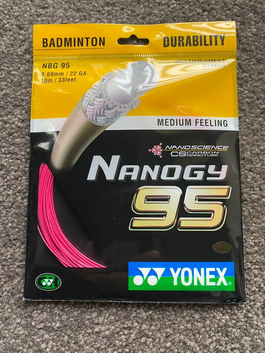 Yonex Nanogy 95 0.69mm Badminton string 10M Set  Rouge Pink  Made in Japan