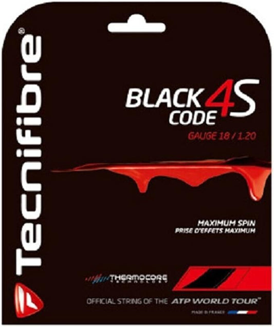 Tecnifibre Black Code 4S 18/120 Tennis String 12M Set Black