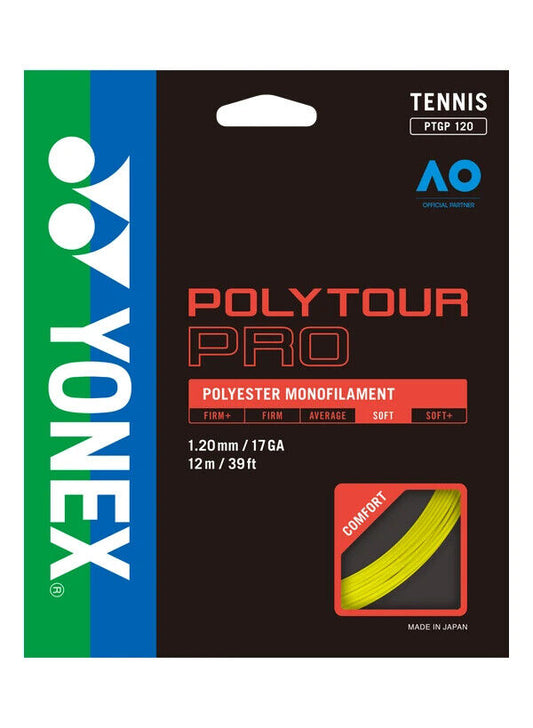 Yonex POLY TOUR PRO 120 Tennis string 12M Set  YELLOW Made in Japan