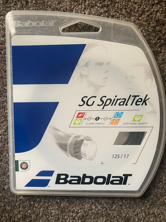 Babolat SG SPIRALTEK 125/17 Synthetic gut Tennis String 12M SET (BLACK)