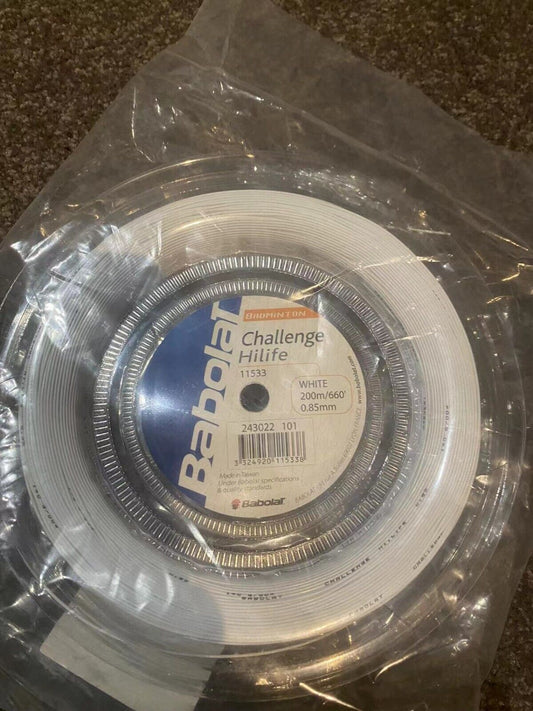 Babolat Challenge Hi life 0.85m 200M Badminton String High Durability White