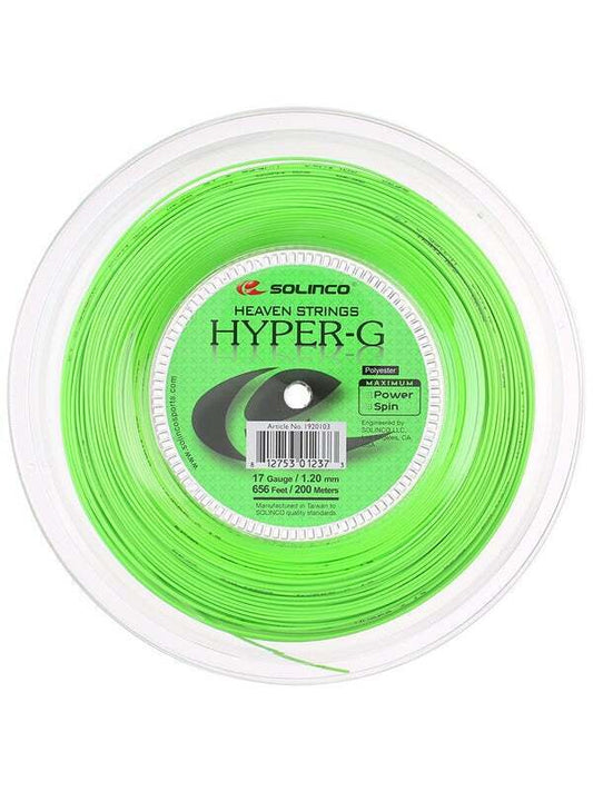Solinco HYPER-G 1.20mm/17G 200M Reel Power Spin Tennis String Green 192103