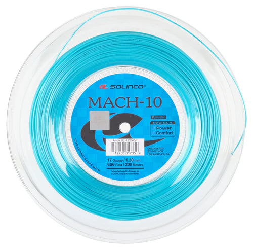 Solinco Mach-10 17/1.20MM Tennis String 200M Reel Blue