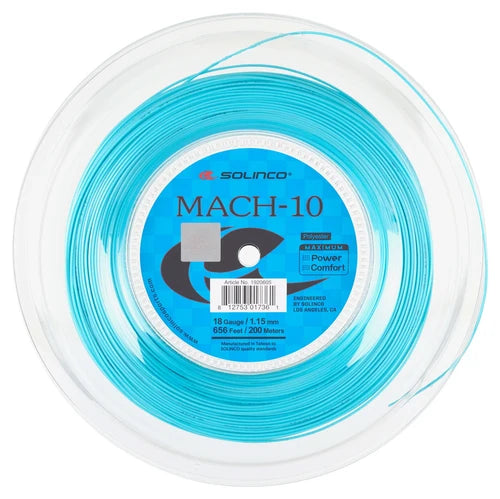 Solinco Mach-10 18/1.15MM Tennis String 200M Reel Blue