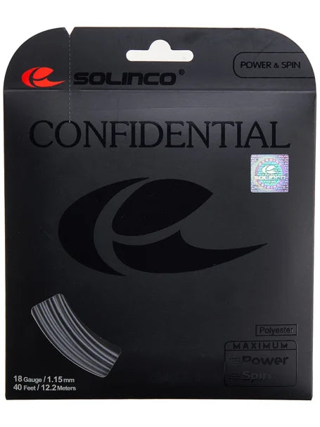 Solinco Confidential 1.15mm/18  12.2M Set Tennis String Dark Silver