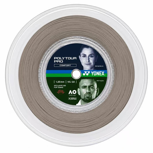 Yonex Tennis String Poly Tour Pro 120 /125 200M Reel Warm Gray
